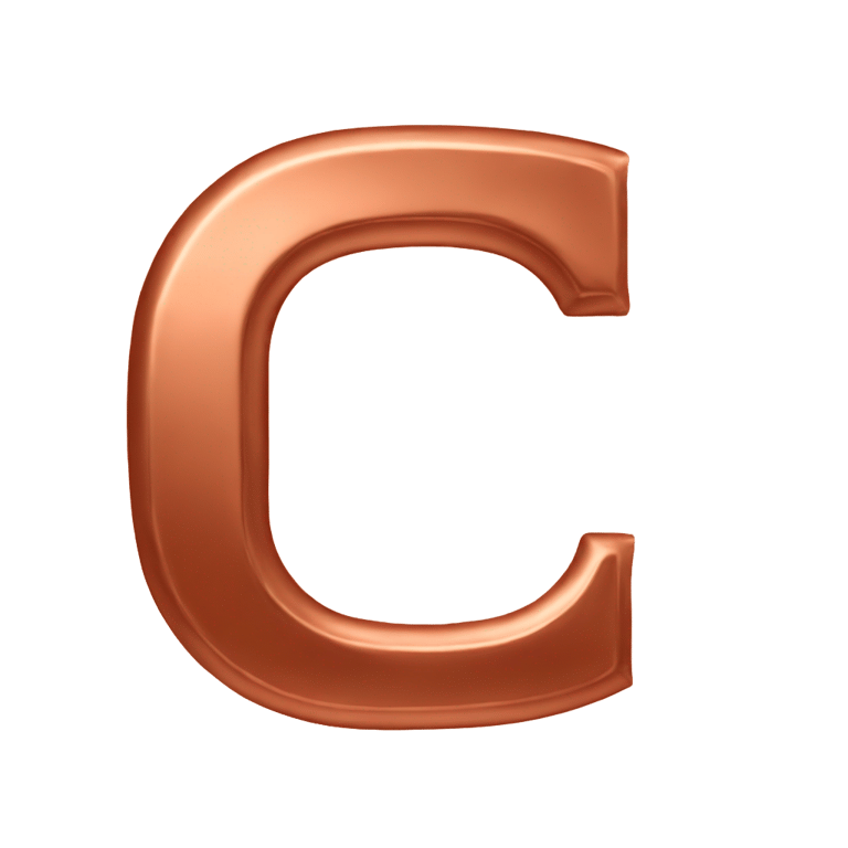 genmoji: Letter c made out of copper paint