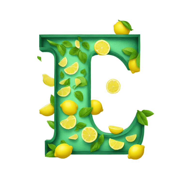 genmoji: Letter l made out of lemonade