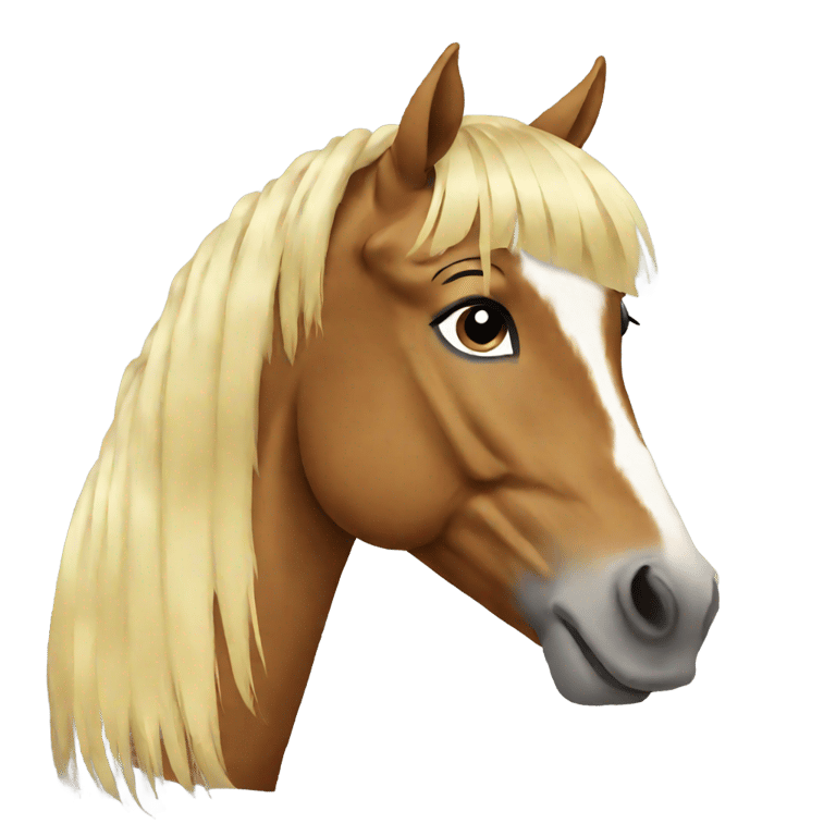 genmoji: horse with blonde bangs