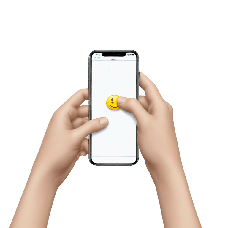 genmoji : One white hand having an Iphone into