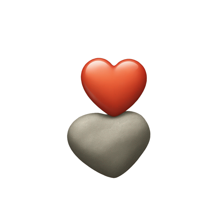 genmoji: a stone heart