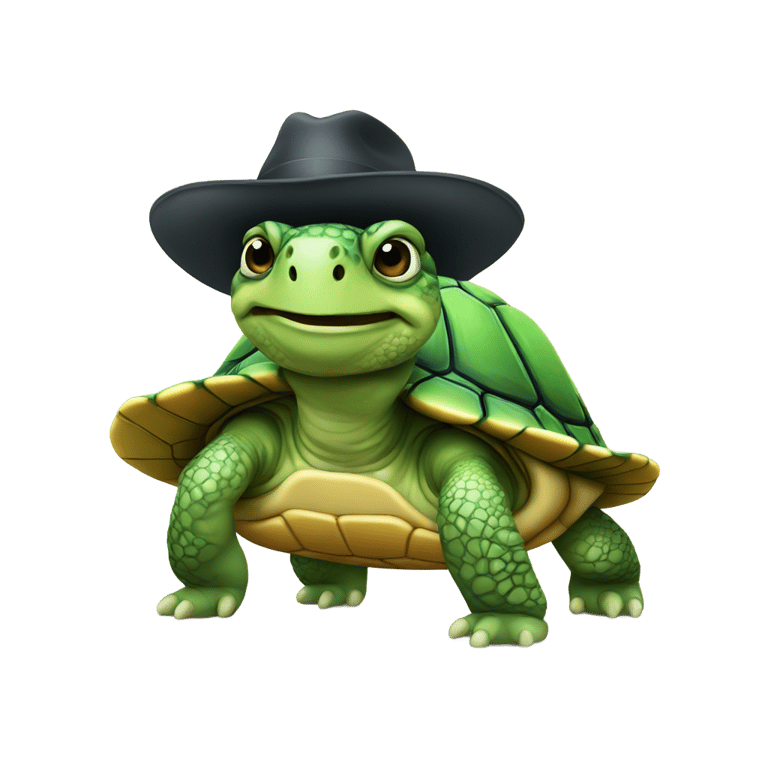 genmoji: Turtle with a hat on