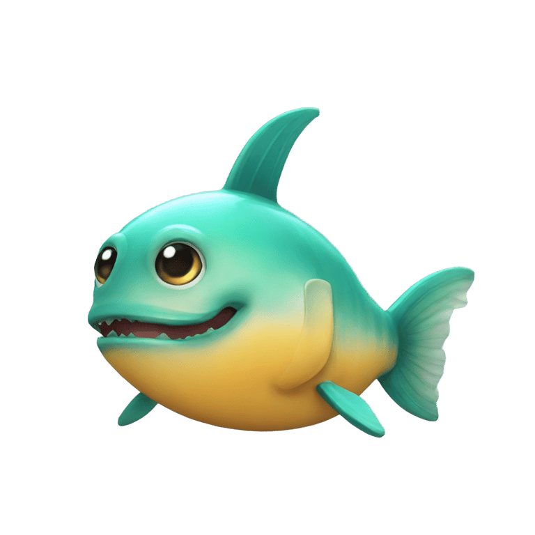 genmoji: A cute fish eating a submarine