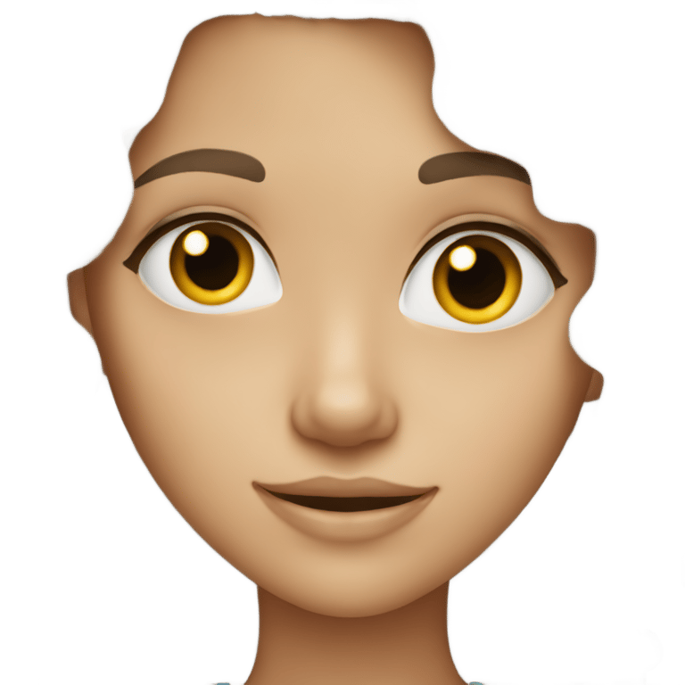 genmoji: a girl with dark blonde wavy hair and grey eyes