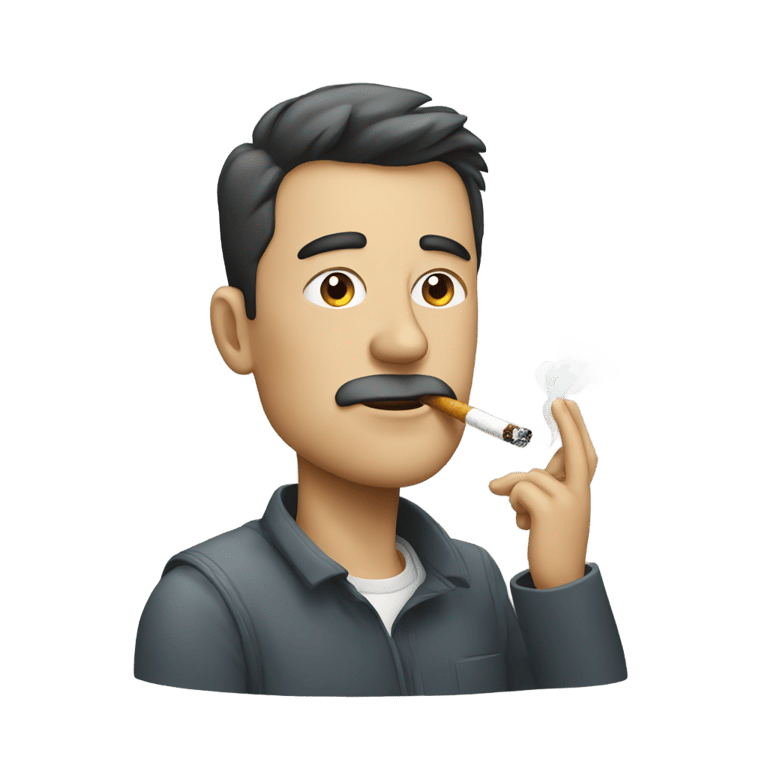 genmoji : Men smoking a cigarette