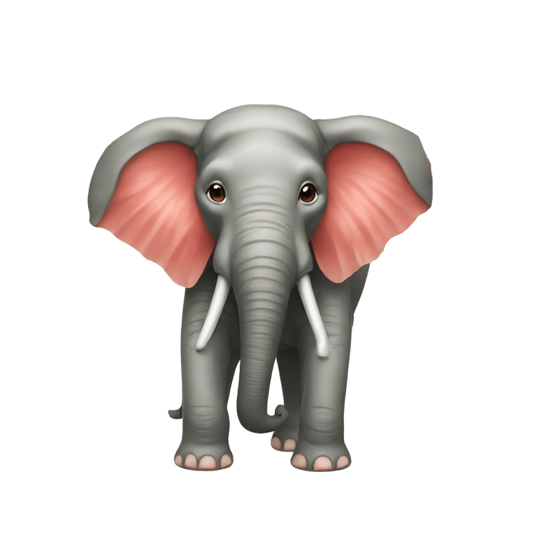 genmoji: Elephant with skin like a strawberry and leaves on head