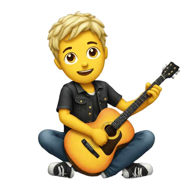 genmoji : Un garçon jouant de la guitare