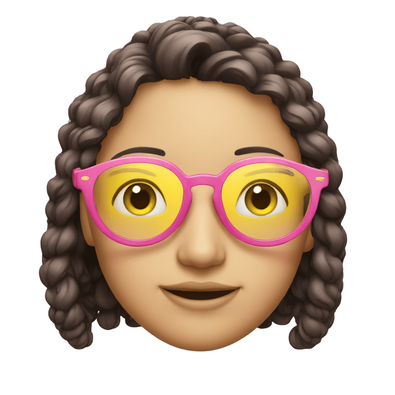 genmoji: a pink and yellow glasses