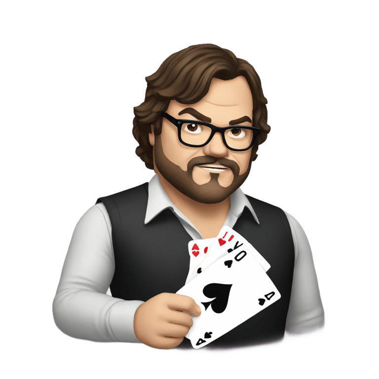 genmoji: jack black playing black jack