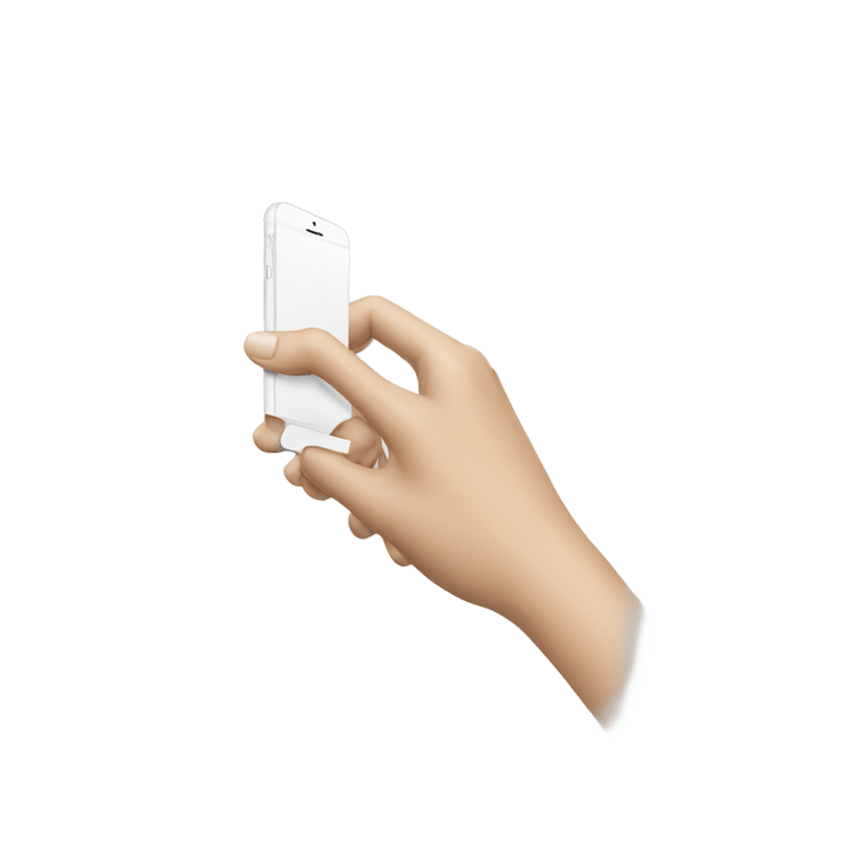 genmoji : One white hand having an Iphone into