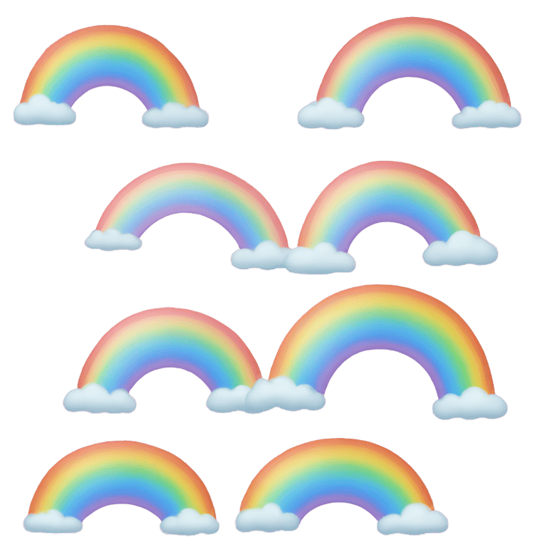 genmoji : The colorful arc of a pastel rainbow, as may appear after rain.