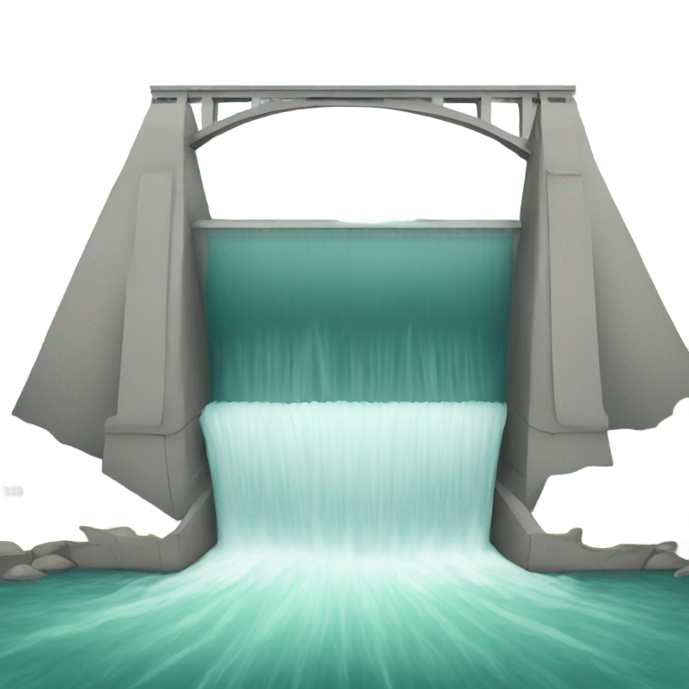 genmoji: river dam breaking