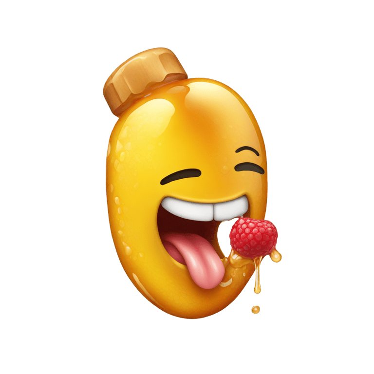 genmoji: Tongue licking honey