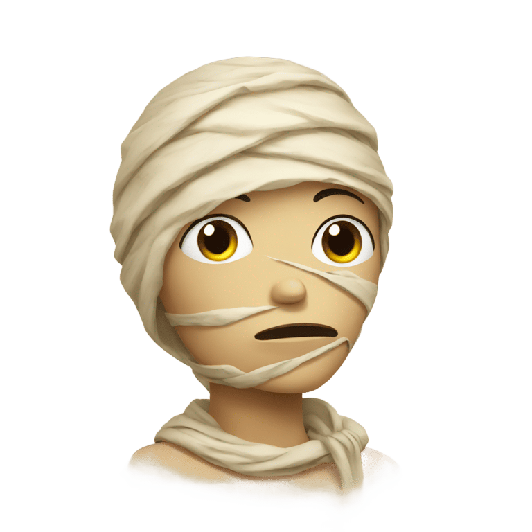 genmoji: Draw a tired mummy