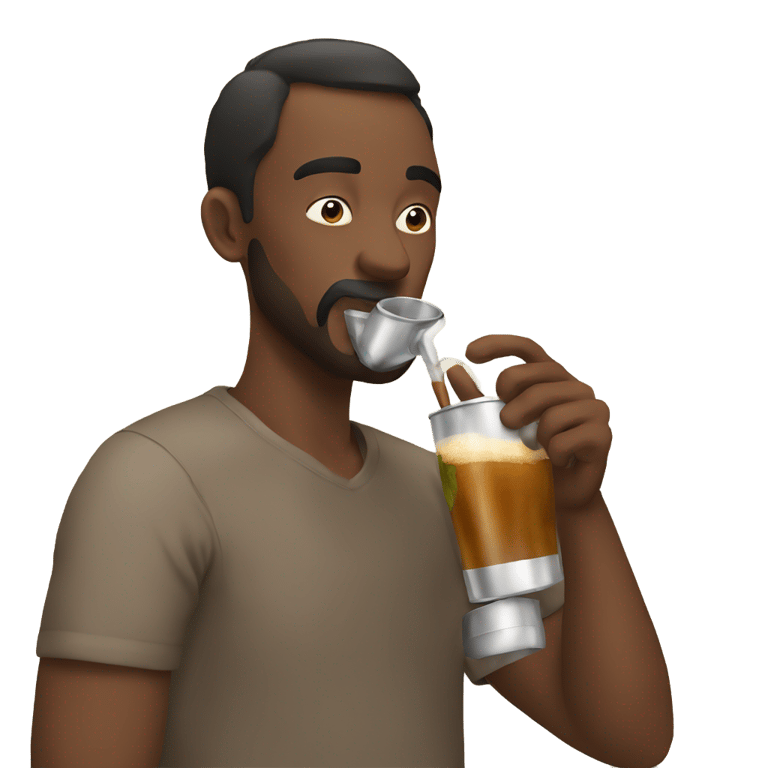 genmoji: man drinking mate