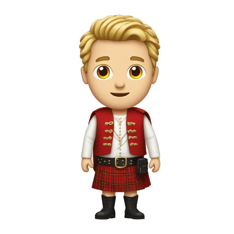 genmoji: white man in red kilt