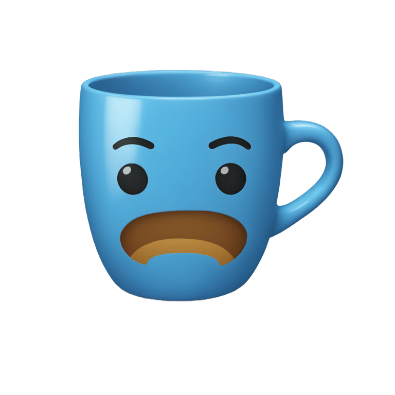 genmoji: Large blue coffee mug