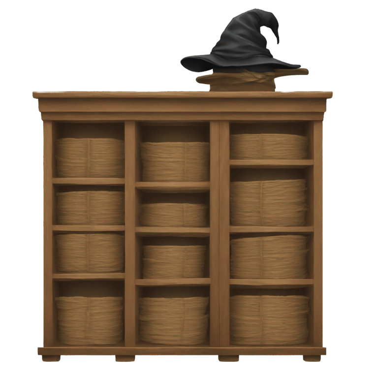 genmoji: server rack with sorting hat from harry potter