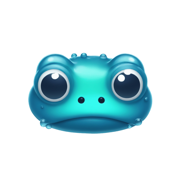 genmoji : Gelée de slime bleue ressemblant à une tête de grenouille