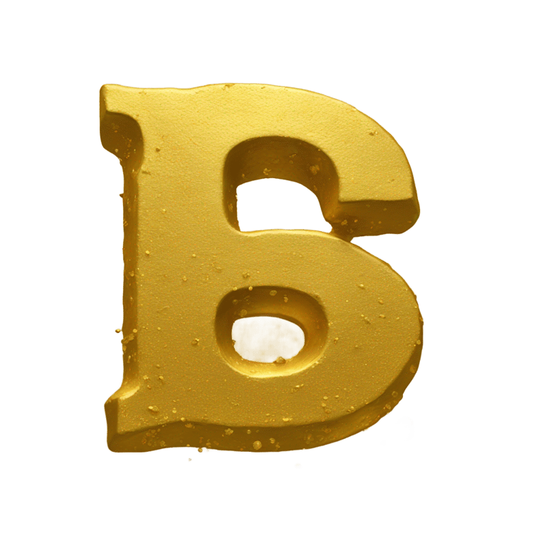 genmoji: Letter g made out of gold paint