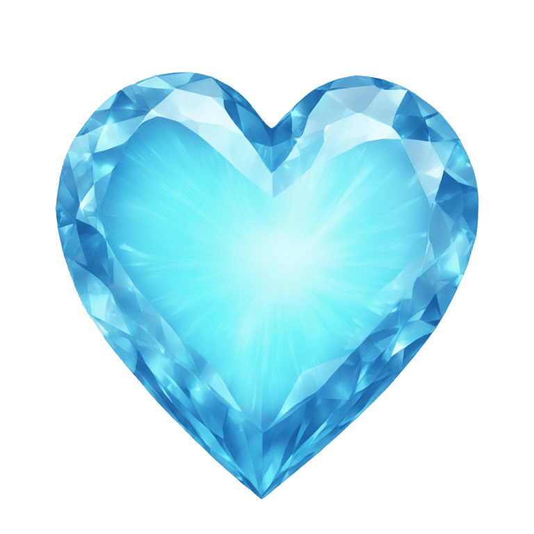 genmoji: Shiny crystal light blue heart