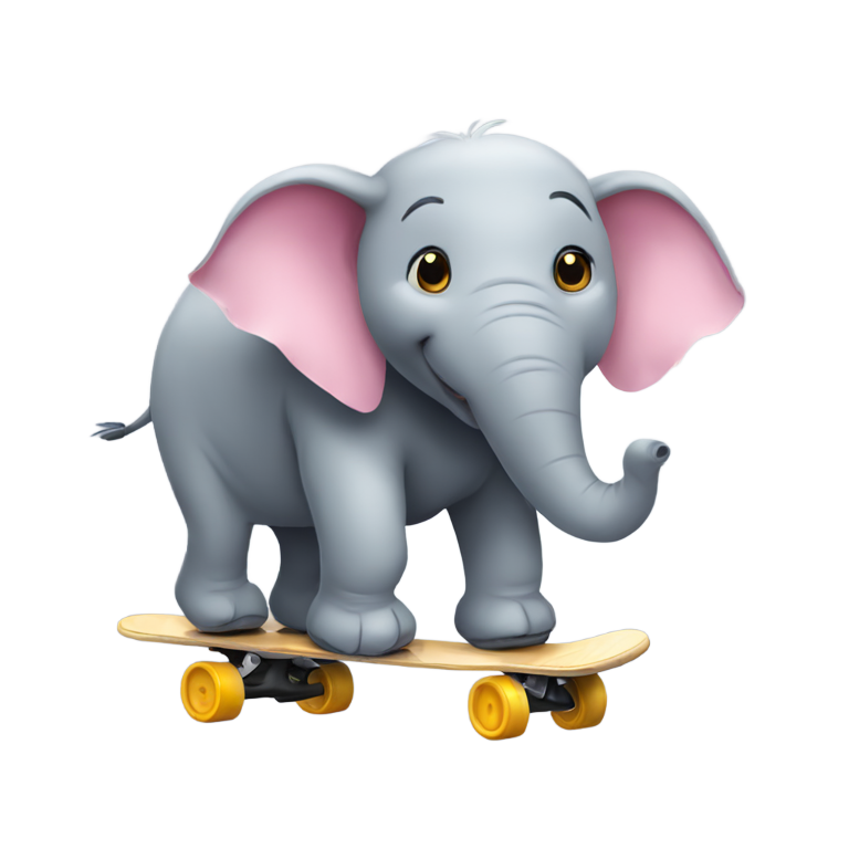 genmoji: un elefante con patines