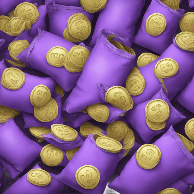 絵文字：purple sacks with cash inside