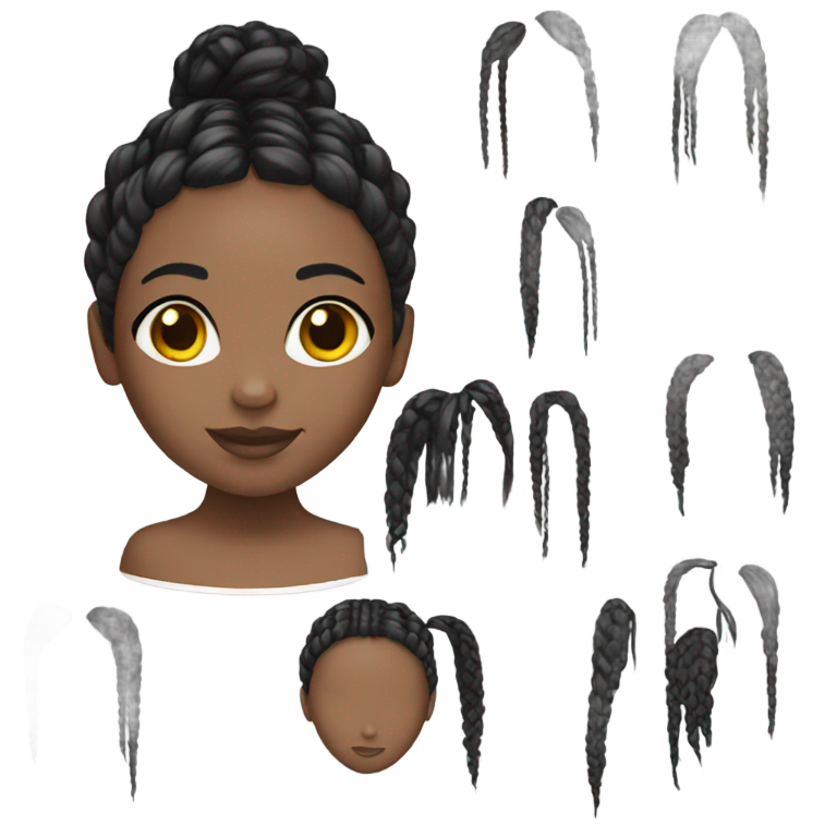 genmoji: black girl with black braids