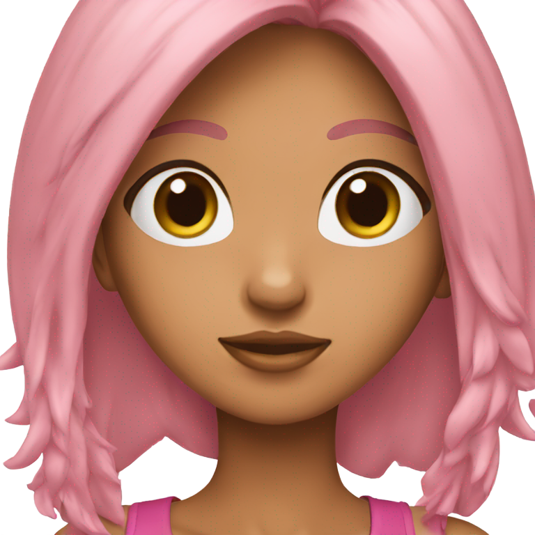 genmoji: Fille kawaï cheveux rose