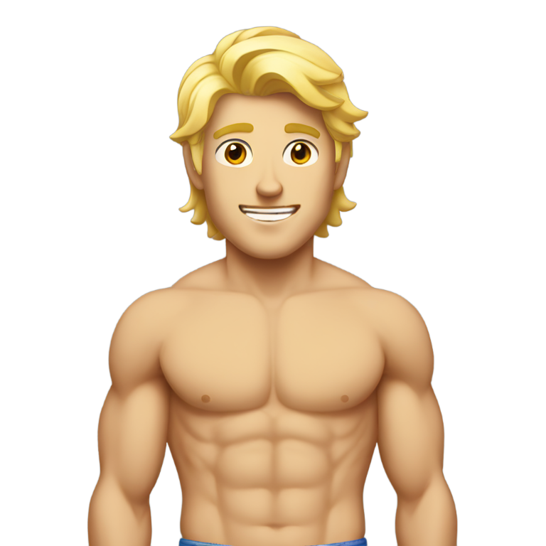 genmoji: Blonde guy with six pack