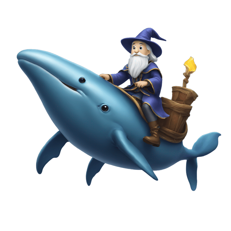 genmoji: Wizard riding whale