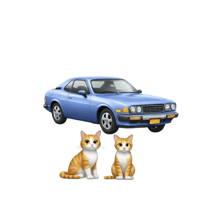 genmoji: a car with cat