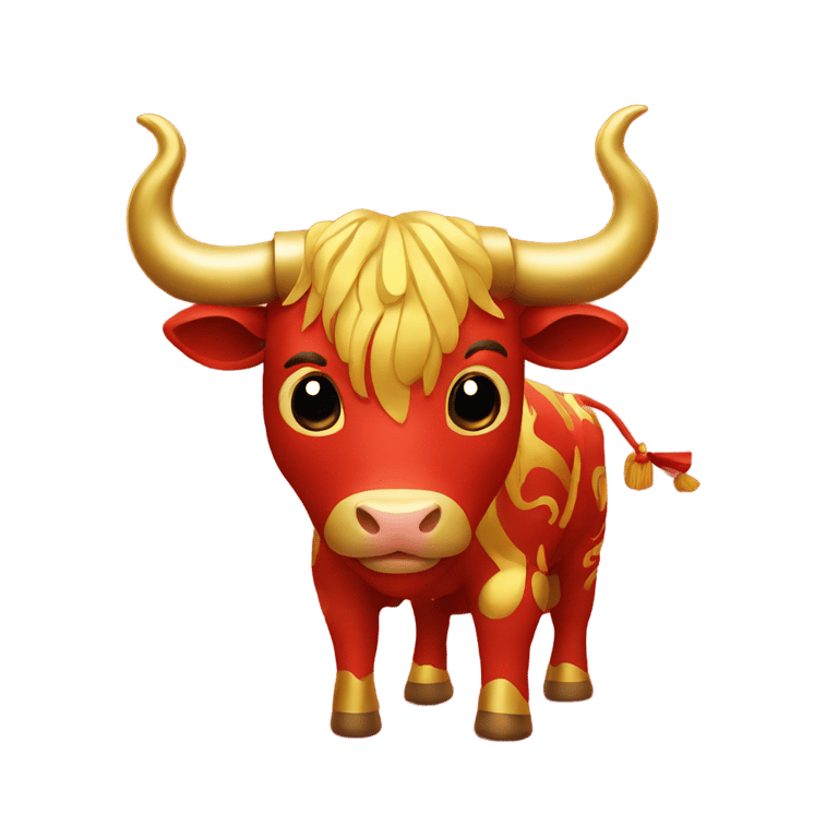 genmoji: A red and gold ox representing the Chinese zodiac