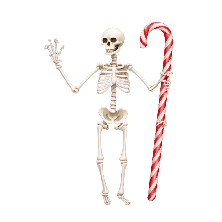 genmoji: Candy cane skeleton