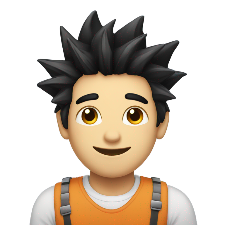 genmoji: smirking face with braces and spikey black hair