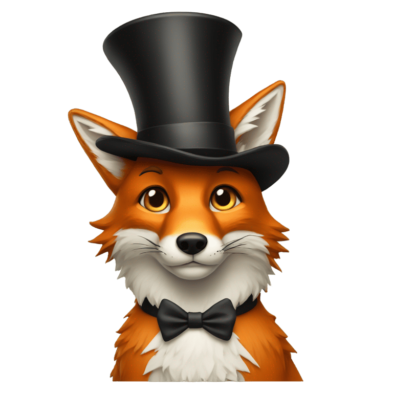 genmoji : Renard avec un haut-de-forme