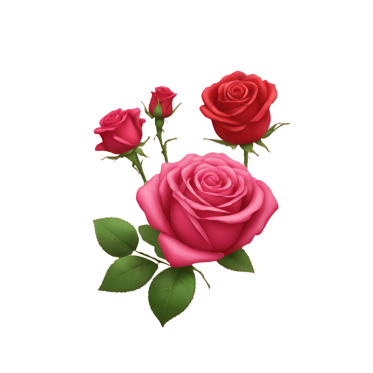 genmoji: Pink rose and red rose