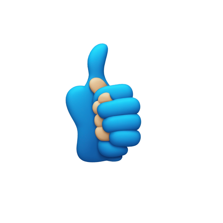 genmoji: thumbs up with blue color hand