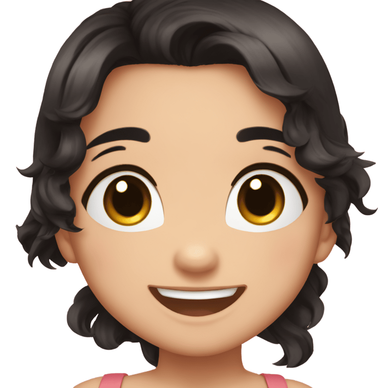 genmoji: Cute, laughing, black hair, brown sprakle eyes, blush, baby, pov