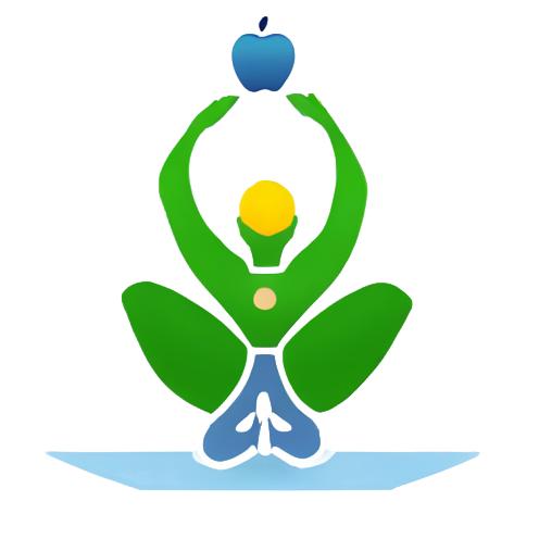 genmoji: A yogini with an apple green yoga onesie, yellow hair in a bun and matte skin, in lotus position, generating blue energy ball with hands above head.