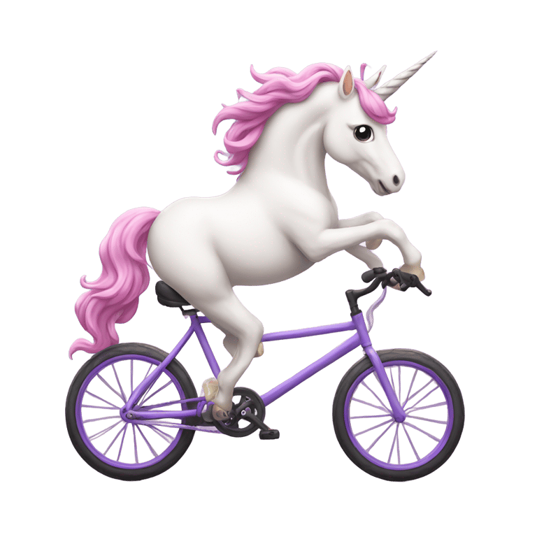 genmoji: unicorn on a bike