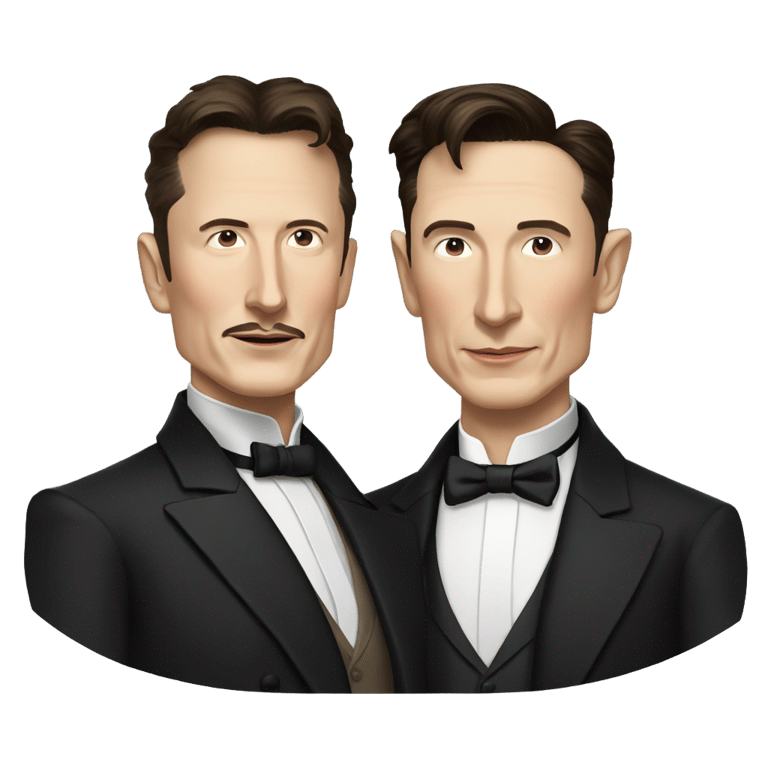 genmoji: Elon Musk and Nikola Tesla