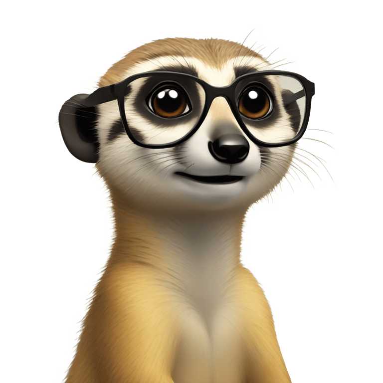 genmoji: meerkat with glasses