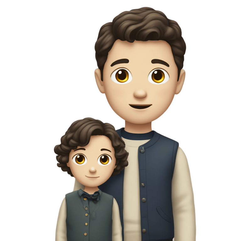 genmoji: Tall British child with short, dark brown hair that is swooped to the side, and the child looks like young sheldon