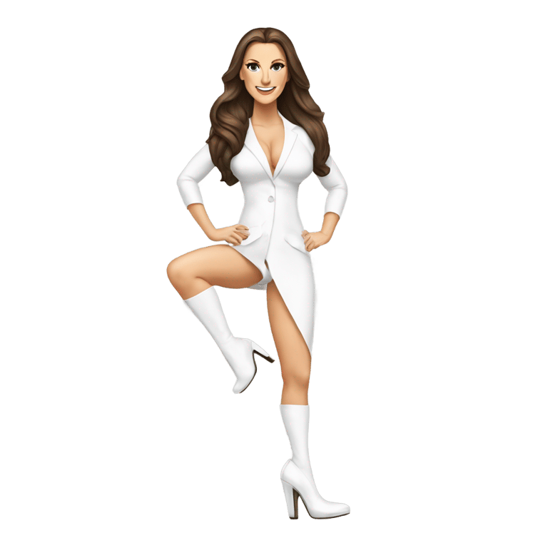 genmoji: stephanie mcmahon wearing white heels