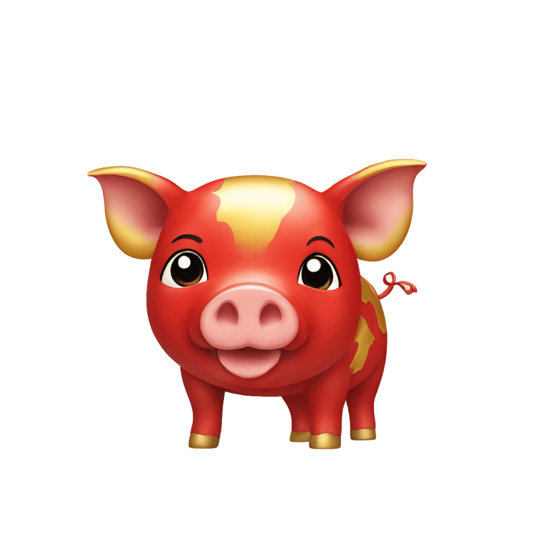 genmoji: A red and gold pig representing the Chinese zodiac