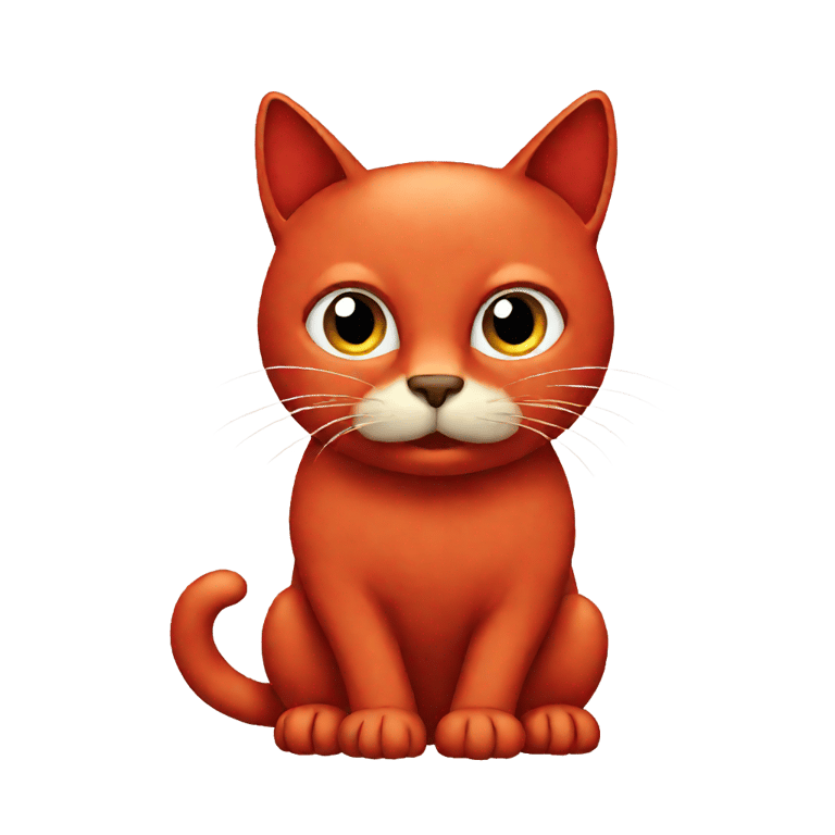 genmoji: a red simple cat with rmen