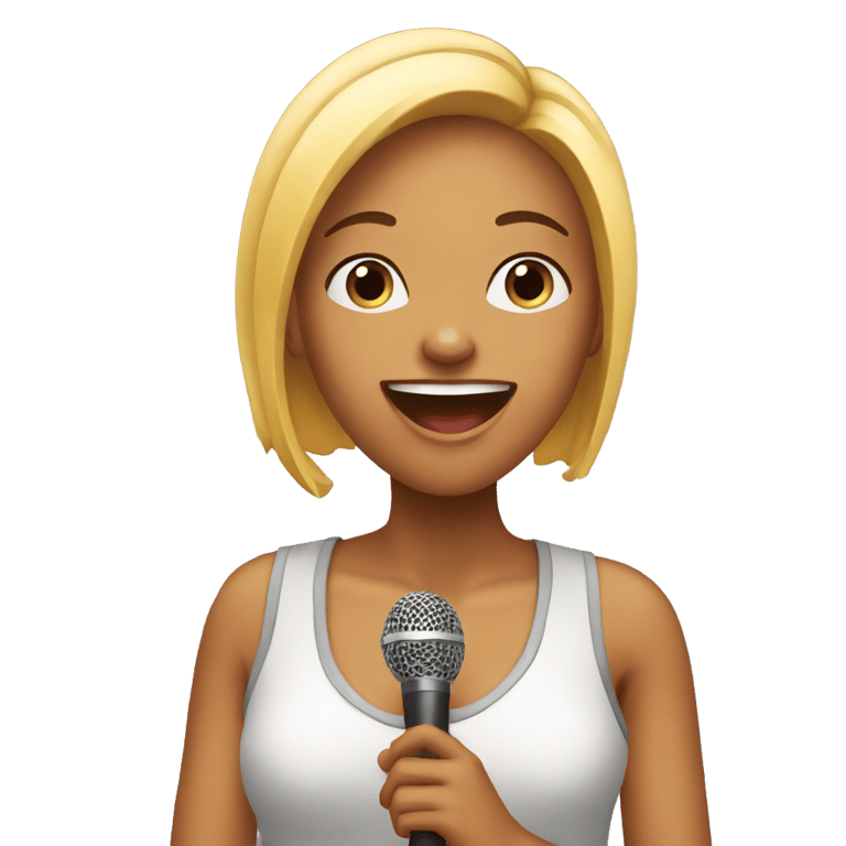 genmoji : Une fille chantant "raise your ya ya ya"