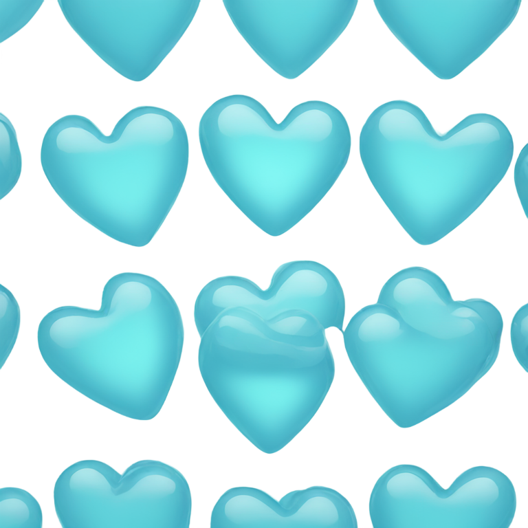 genmoji: light blue glass heart