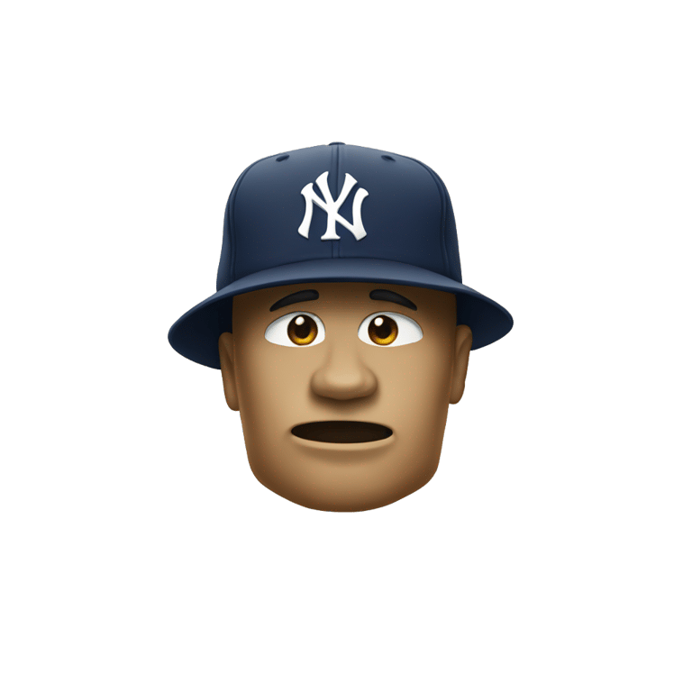 genmoji: Yankees hat on moai